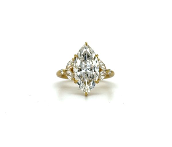 Marquise Diamond Engagement Ring with Side Stones Custom Engagement Rings 3
