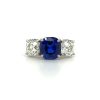 Three-Stone Sapphire and Diamond Ring Fine Colored Gemstone Rings 5