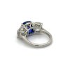 Three-Stone Sapphire and Diamond Ring Fine Colored Gemstone Rings 6