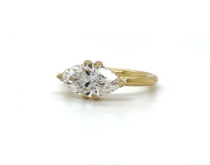 East-West Marquise Engagement Ring Custom Engagement Rings