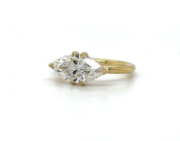 East-West Marquise Engagement Ring Custom Engagement Rings