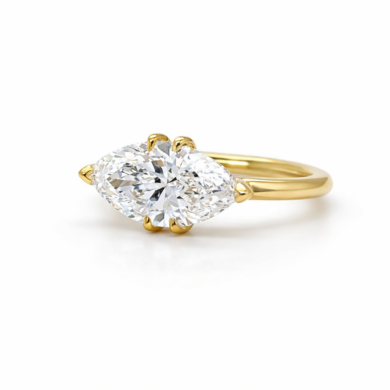 East-West Marquise Engagement Ring Custom Engagement Rings