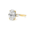 Oval Diamond Ring with Kites and Floral Prongs Custom Jewelry 5