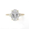 Oval Diamond Ring with Kites and Floral Prongs Custom Jewelry 6