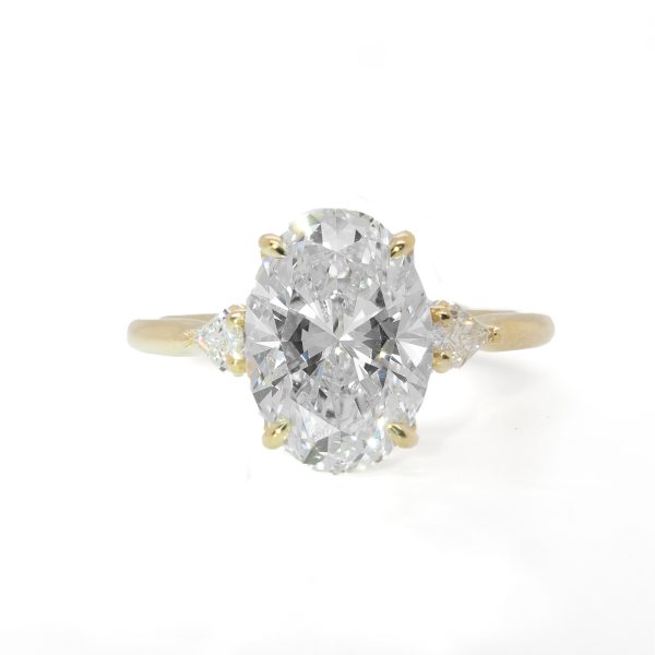 Oval Diamond Ring with Kites and Floral Prongs Custom Jewelry 3