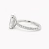 Emerald-Cut Diamond Engagement Ring with Diamond Band and Hidden Halo Custom Engagement Rings 6
