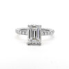 Emerald-Cut Diamond Engagement Ring with Diamond Band and Hidden Halo Custom Engagement Rings 5