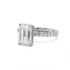 Emerald-Cut Diamond Engagement Ring with Diamond Band and Hidden Halo Custom Engagement Rings 4