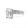 Emerald-Cut Diamond Engagement Ring with Diamond Band and Hidden Halo Natural Mined Diamond Engagement Rings 5