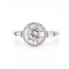 Round Brilliant Diamond Ring with Halo and Tapered Baguettes Custom Engagement Rings 5