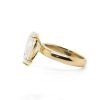 Pear Solitaire with Wide Half Round Band in 18k Yellow Gold Custom Jewelry 7