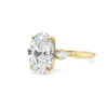 Oval Diamond Ring with Kites and Floral Prongs Custom Jewelry 5
