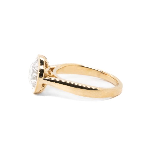 Bezel-Set Round Diamond Solitaire Ring in Yellow Gold Custom Engagement Rings 2