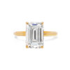 Emerald-Cut Solitaire Diamond Ring with Hidden Halo Custom Engagement Rings 5
