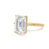 Emerald-Cut Solitaire Diamond Ring with Hidden Halo Custom Engagement Rings 4
