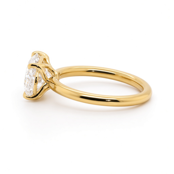 East West Oval Solitaire in 18k Yellow Gold Custom Engagement Rings 5