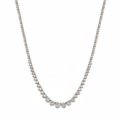 Three-Prong Graduated Diamond Riviera Necklace (approx. 8 TTCW) Custom Fine Necklaces 2