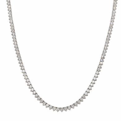 Three-Prong Diamond Tennis Necklace (approx. 8 TTCW) Custom Fine Necklaces
