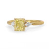 Fancy Yellow Radiant Diamond Engagement Ring with Kites Custom Engagement Rings 3