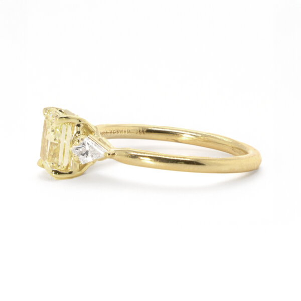 Fancy Yellow Radiant Diamond Engagement Ring with Kites Custom Engagement Rings 2