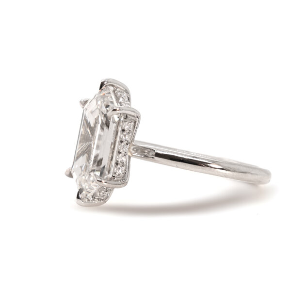 Hexagonal Solitaire Engagement Ring with Hidden Halo Custom Engagement Rings 2