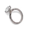 Round Brilliant Solitaire Engagement Ring with Knife-Edge Pavé Band in Platinum Custom Jewelry 6