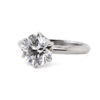 Round Brilliant Solitaire Engagement Ring with Knife-Edge Pavé Band in Platinum Custom Jewelry 5