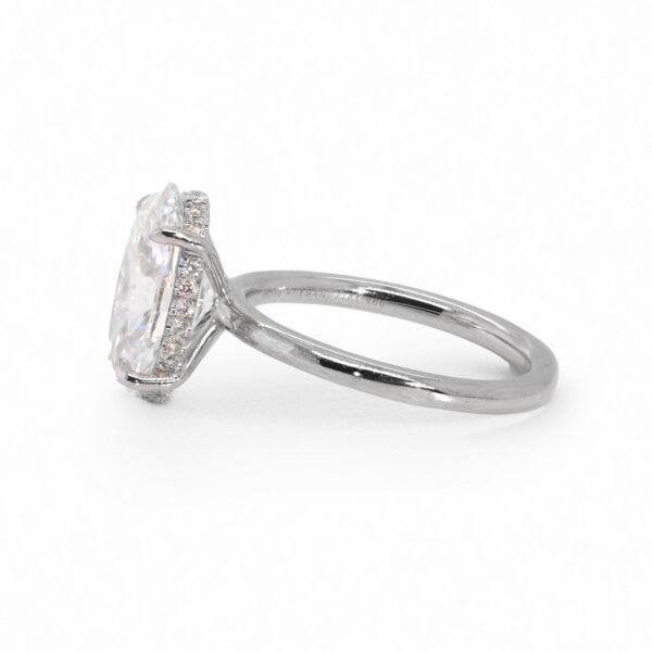 Oval Diamond Solitaire with Hidden Halo Custom Engagement Rings 3
