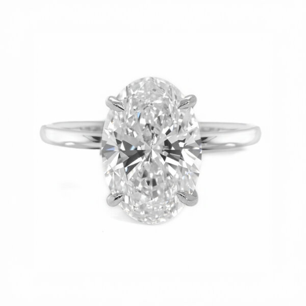Oval Diamond Solitaire with Hidden Halo Custom Engagement Rings 2