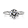 Round Brilliant Solitaire Engagement Ring with Knife-Edge Pavé Band in Platinum Custom Jewelry 7