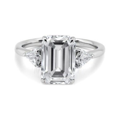 Emerald-Cut Diamond Engagement Ring with Kite Side Stones Custom Engagement Rings 2
