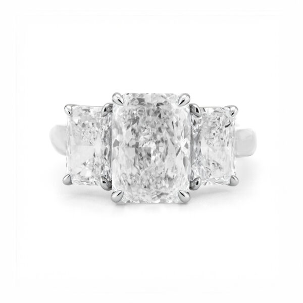 Radiant-Cut Three Stone Diamond Ring Custom Engagement Rings 3