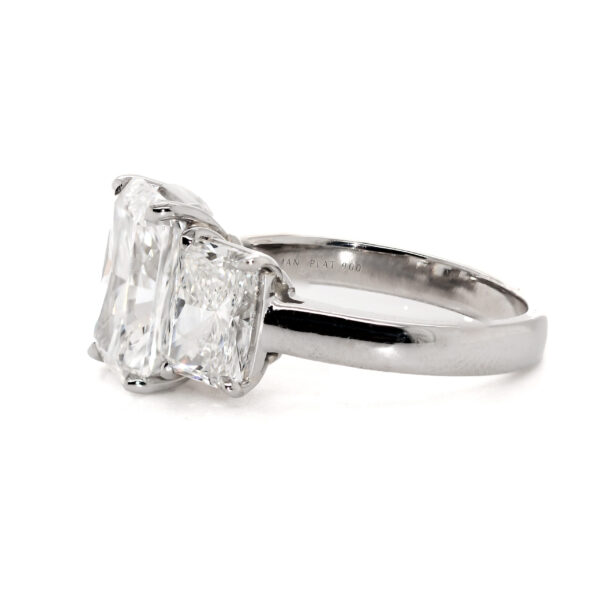 Radiant-Cut Three Stone Diamond Ring Custom Engagement Rings 4