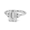 Emerald-Cut Diamond Engagement Ring with Kite Side Stones Custom Jewelry 5