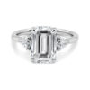Emerald-Cut Diamond Engagement Ring with Kite Side Stones Custom Jewelry 6
