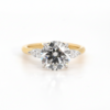 Two-Tone Round Diamond Ring with Marquise Custom Engagement Rings 6