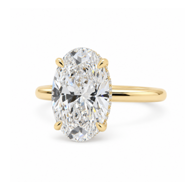 Delicate Yellow Gold Oval Engagement Ring Custom Engagement Rings