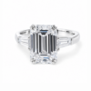 Emerald-Cut Diamond Engagement Ring With Tapered Baguettes Lab Grown Diamond Engagement Rings 5