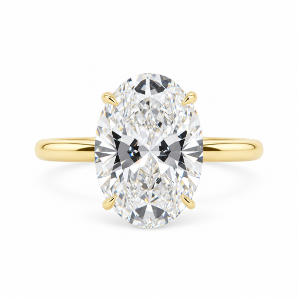 Delicate Yellow Gold Oval Engagement Ring Custom Engagement Rings 3