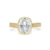 Bezel-Set Cushion-Cut Diamond Ring with Engraved Band Custom Engagement Rings 6
