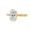 Oval-Cut Diamond Engagement Ring with Hidden Halo and Floral Prongs Custom Engagement Rings 5