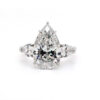 Three-Stone Pear-Cut Diamond Engagement Ring Custom Engagement Rings 6