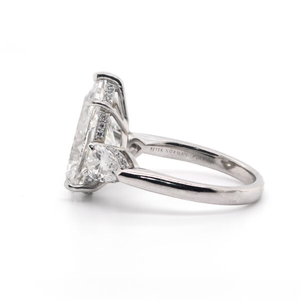 Three-Stone Pear-Cut Diamond Engagement Ring Custom Engagement Rings 4
