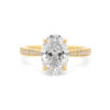 Oval-Cut Diamond Engagement Ring with Hidden Halo and Floral Prongs Custom Engagement Rings 6