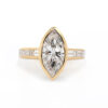 Bezel-Set Marquise Diamond Engagement Ring with Diamond Baguette Band Custom Engagement Rings 6