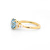 Round Blue Diamond Engagement Ring with Scattered Round Diamond Side Stones Custom Engagement Rings 8
