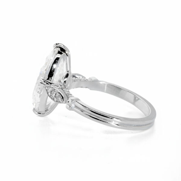 Marquise-Cut Diamond Ring with Diamond Details and Diamond Bridge Custom Engagement Rings 3