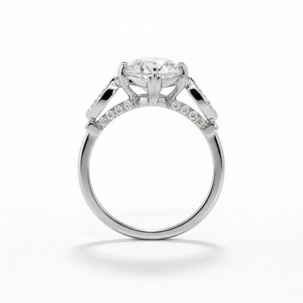 Marquise-Cut Diamond Ring with Diamond Details and Diamond Bridge Custom Engagement Rings 4