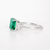 Three Stone Cushion-Cut Emerald and Diamond Ring Custom Jewelry 7
