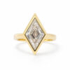Lozenge-Cut Diamond Ring in a Bold Yellow Gold Bezel Unique Rings 5